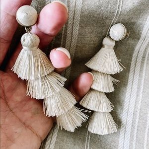 Bauble Bar Tassel Earrings - cream